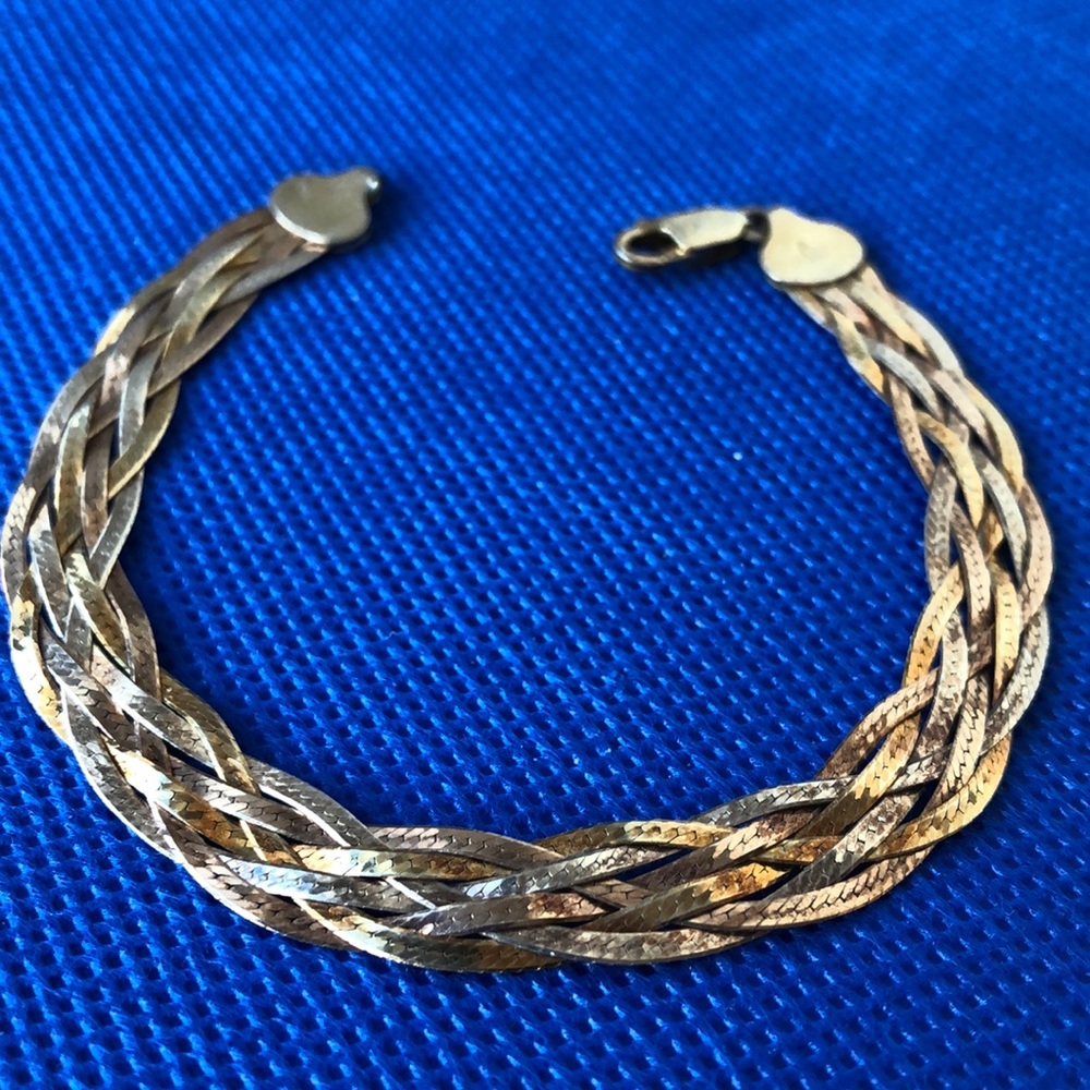VTG Italy braided sterling gold plated bracelet